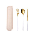 3pc of Set Personal Stainless Steel Spoon and Fork and Chopstick With Box Korean Cutlery Set