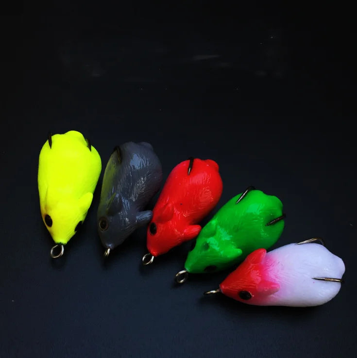 Small frog Top Water soft frog lure 4cm 8g fishing lure Simulation mouse with double hook Crank wobbler
