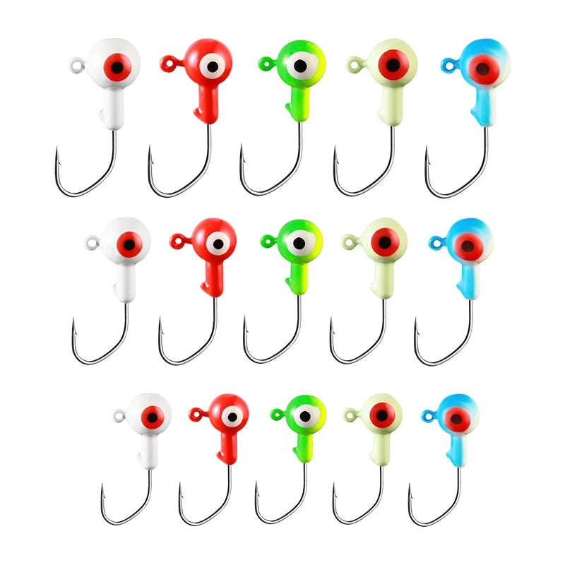 1/32oz1/16oz1/8oz3/16oz1/4oz3/8oz Saltwater Glowing Strike King Marabou Crappie Jig Head with Lazer Sharp Sickle Jigs Hook