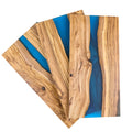 Custom Designed Olive Wood Chopping Board with Epoxy Resin 11x7 Inch Rectangle 1.5 cm Thick for Home & Restaurant Use Solehome