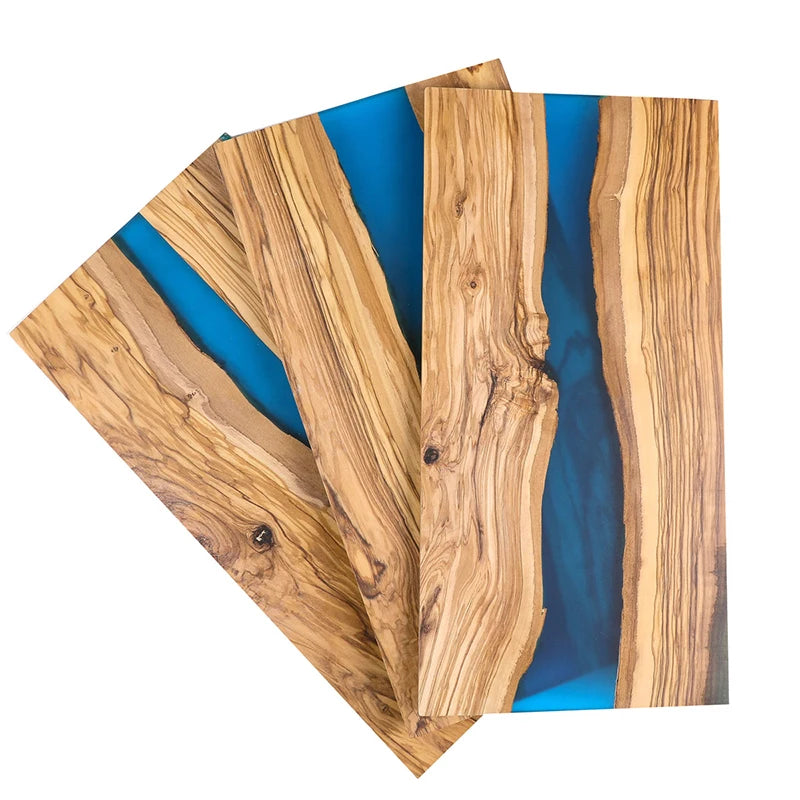 Custom Designed Olive Wood Chopping Board with Epoxy Resin 11x7 Inch Rectangle 1.5 cm Thick for Home & Restaurant Use Solehome