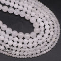 Wholesale 4/6/8/10/12/14mm Round Smooth Natural White Jade Loose Beads for Jewelry Making Bracelet