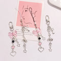 Bow Heart Star Keychain Kawaii Y2K Key Chains Mobile Phone Charm Pendant Bag Phone Chain Cute Accessory Girs Women Pink Keychain