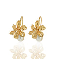 2025 New Baroque Iris Earrings Real Gold Plated Brass Vintage Royal Jewelry Fish Hook Earrings for Women Wedding/Party