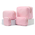 Large Capacity Multi-Functional Cosmetic Organizer Plush Pump Soft Plush Makeup Bag Winter Daily Use Toiletry Pouch Cosmetic Bag