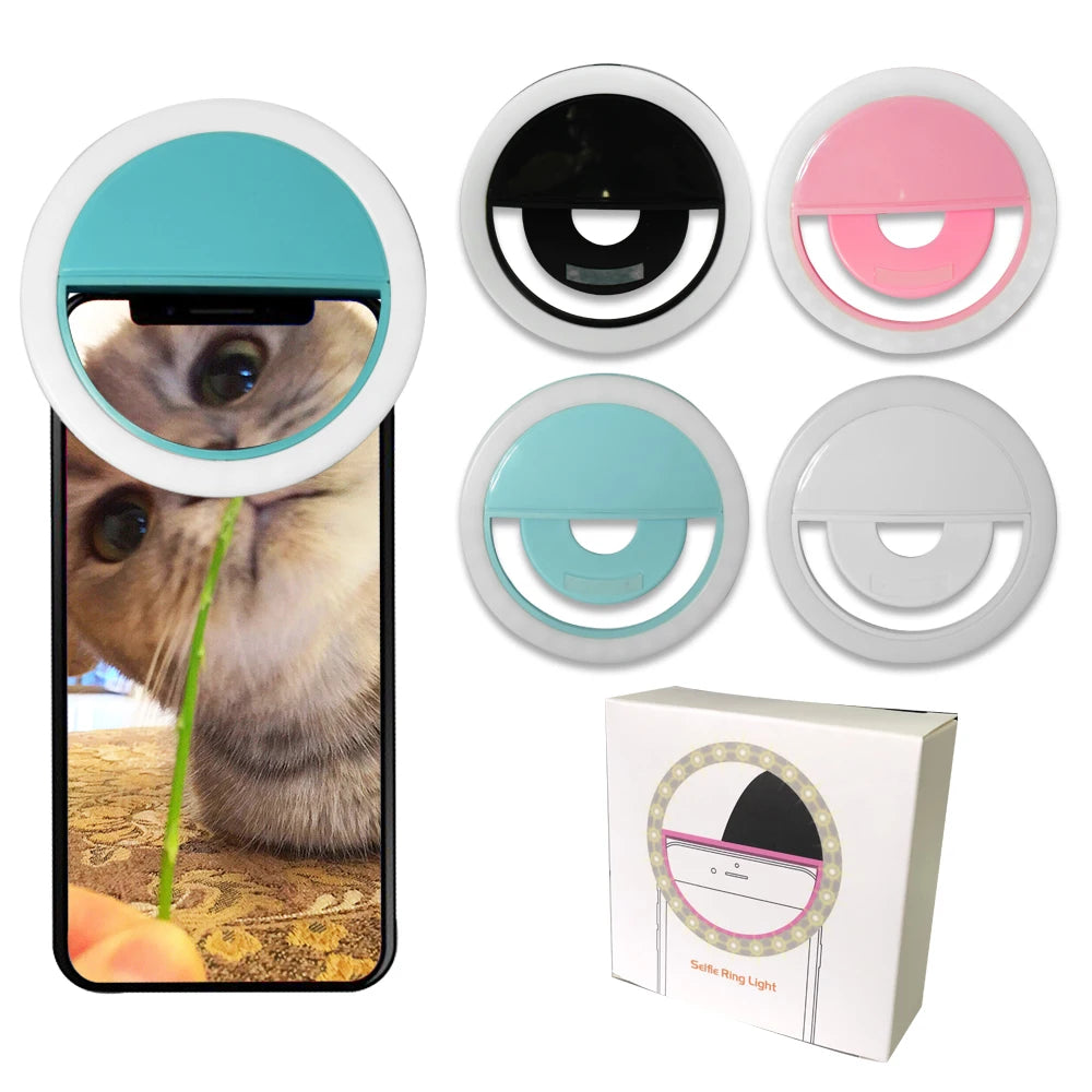 Portable Mini LED Fill Light for Phone Selfie Whitening Flash Mobile Clip for Christmas Graduation Valentine's Day Promotions