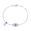 GB10 Custom Jewelry 925 Sterling Silver Lucky Zircon Blue Evil Eye Luxury Fine Jewelry Bracelets Bangles for Women Gift