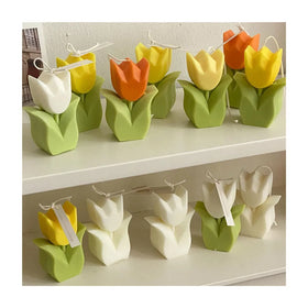 Beautiful Tulip Flower Design Candle Home Decoration