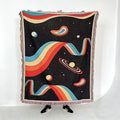 100% Cotton Weaving Accept Custom Jacquard Artwork with logo  Throws Sofa Tapestry Woven Throw Blanket