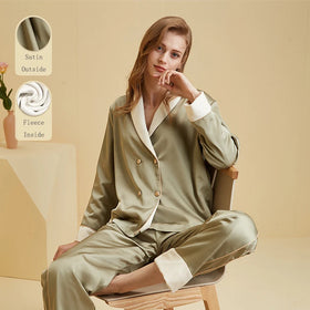 Fall Winter Custom Women Velvet Long Sleeve Cardigan Loungewear Sleepwear Pajamas 2 Piece Set