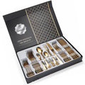 New Design Food Grade 30-Piece Stainless Steel Wedding Tableware Cutlery Flatware Set Gold