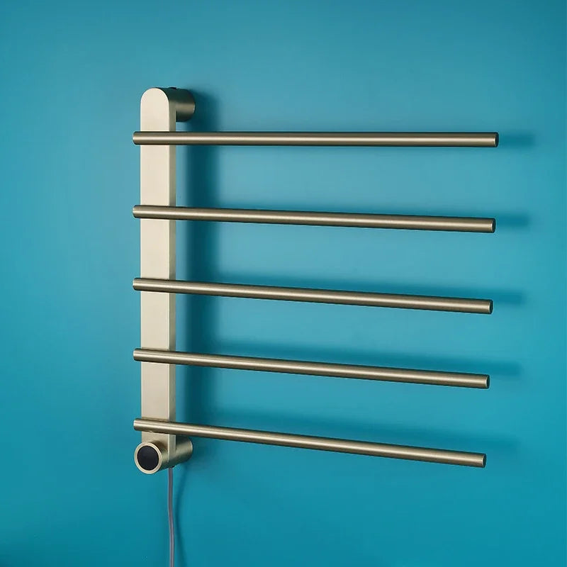 Intelligent Waterproof Electric Heater Towel Rack Hanger LED Digital Display Smart Touch Control Electric Warmer Towel Rail