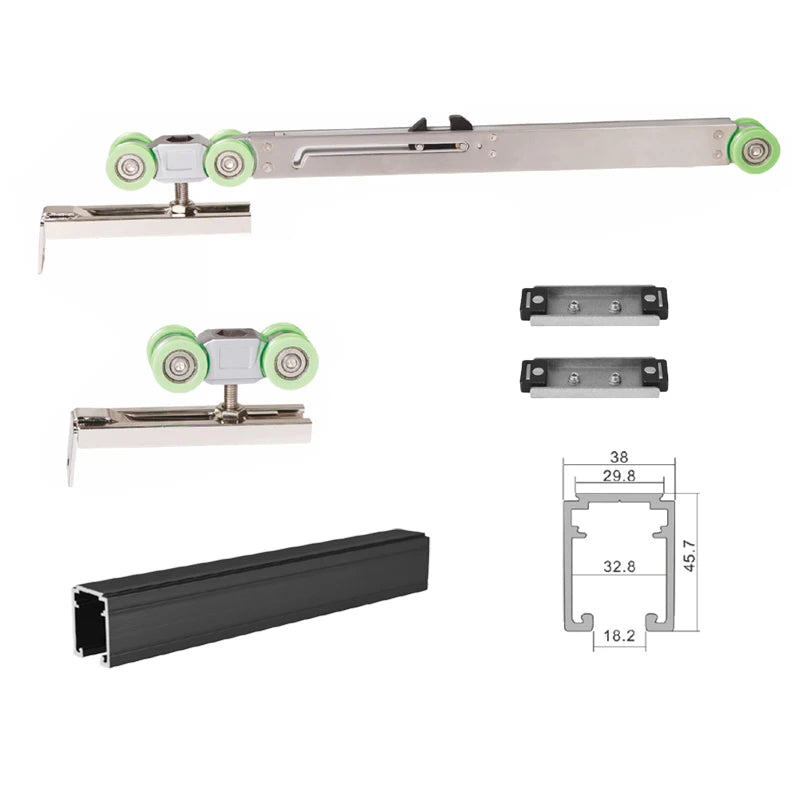 Modern Aluminum & 304 Stainless Steel Sliding Barn Door Hardware Track Kit with 40kg Capacity and Lifetime Warranty