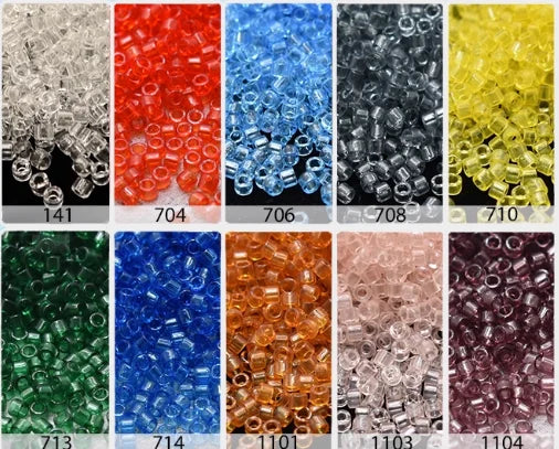 Miyuki Delica Beads 1.6 mm [14 Color Transp.  ]10g Pack