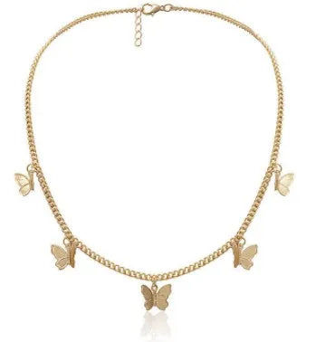 Fashion Jewelry Stainless Steel Chains Bulk Non Tarnish Jewelry Butterfly Chokers for Women