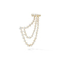 LOZRUNVE 925 Sterling Silver Trendy Luxury Tennis Chain Ear Cuff Earring Gold Plated for Party Cocktail