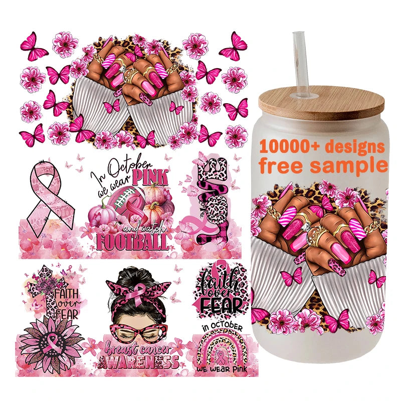 Waterproof 3d UV Wraps 12oz 16oz 20oz 24oz Glass Cans Libby Mug Pen Cup UV Transfer Wraps Decals Stickers