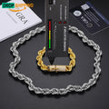 Dropshipping 6mm 18K Gold Plated 925 Sterling Silver VVS Moissanite Diamond Iced Out Clasp Rope Chain Necklace for Men