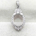Sterling Silver 9*11mm Semi Mount Pendant Empty Frame Blank Support Setting S925 Base Holder Without Center Stone for DIY Inlay