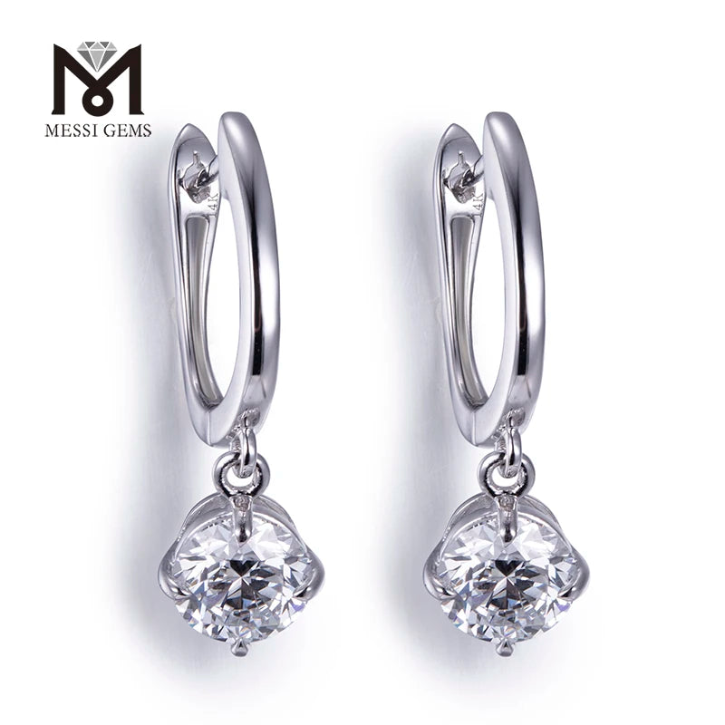 Messi Gems MSE-517 Fashion Jewelry Simple Design Gold Jewelry 14K Gold Lab Grown Diamond Stud Earrings