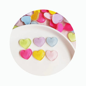 Mini Heart Resin Glitter Charms Flatback Cabochons Slime Beads DIY Jewelry Making Accessories