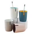 BPA Free 14 oz Reusable Plastic Cup Custom Logo for Coffee Milk Gargle Mouthwash Bathroom Sets Including Toothbrush Holder Mug