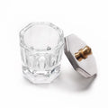BIN Mini Dappen Dish for Nail Acrylic Powder Glass Crystal Cup with Stainless Steel Lid Nail Art Acrylic Liquid Powder Nail Cry