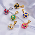 Trendy Mens Sports Football Pendant Stainless Steel Custom Fashion Gym Jewelry World Football Necklace Soccer Ball Pendant