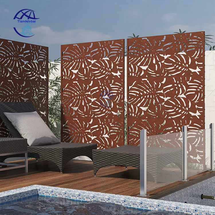 Eco-Friendly Decorative Coated Aluminum Fencing Panels Laser Cut Fencing Panels Privacy Screen