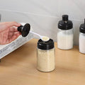 250ml Glass Storage Bottle with Spoon Cruet Kitchen Utensils for Condiment Seasoning Spice Oil Jars for Salt Honey Storage