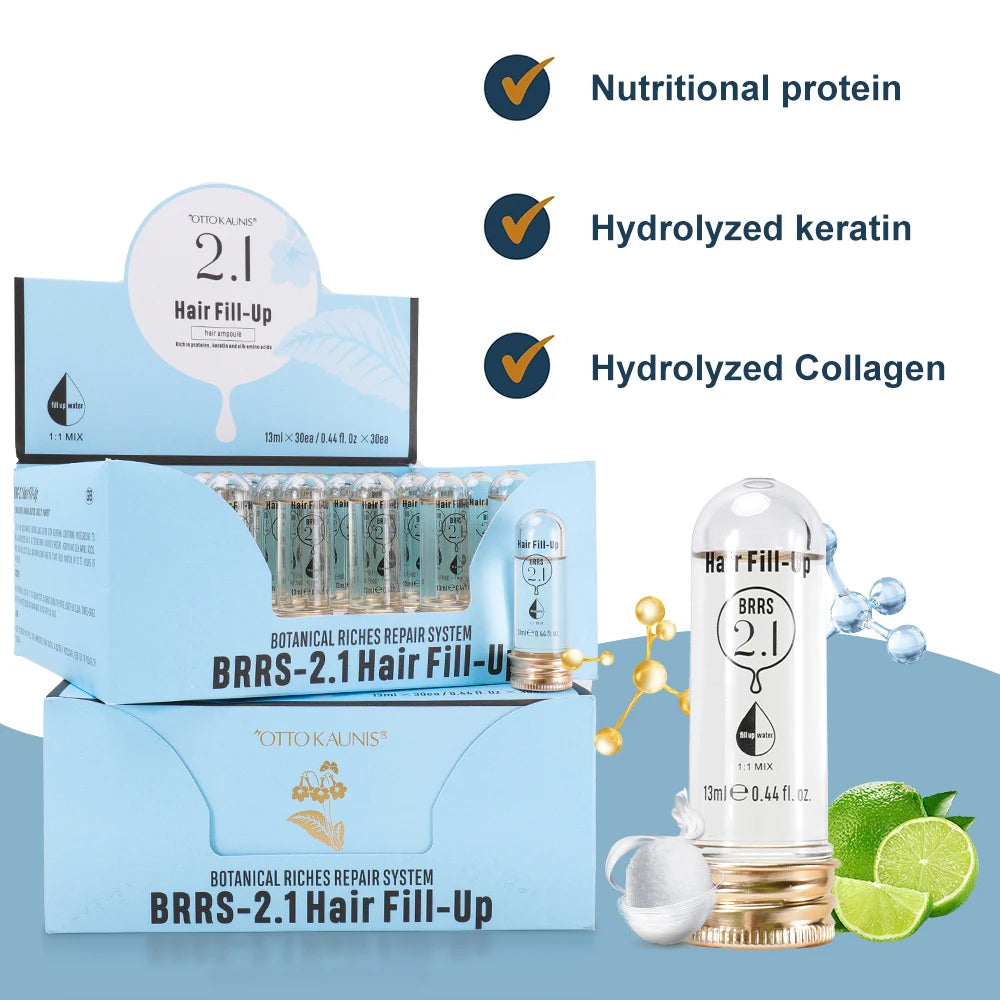 Professional Best Quality Damaged Hair Treated Hair Ampoules Hair Fill up Liquid Keratin Silk Amino Acids Mask
