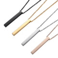 Customized Engraved Logo Personalized Rectangle Necklace Stainless Steel Gold Plated Blank Vertical Horizontal 3d Bar Necklace