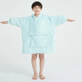 China Factory Children Wearable Blanket Hoodie Oversized Kid Sherpa Blanket Sweatshirt Flannel Sweater Blanket with Large Pocket