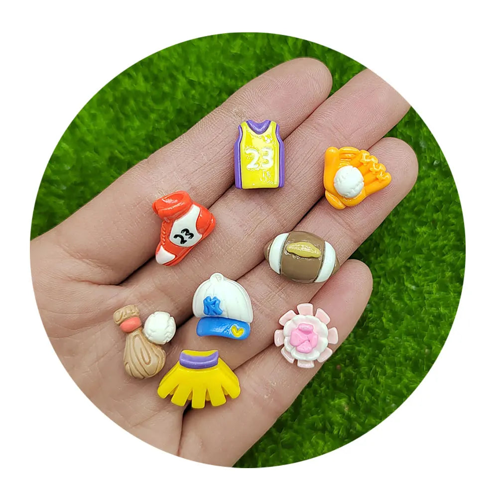 100pcs Cartoon Sport Series Resin Rugby  Sports Shoes Wear Cabochon Flatbacks Scrapbooking for Embellishments Diy Scrapbooking