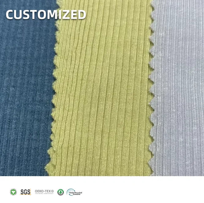 New Arrival Knit 2x2 Rib Modal Acetate Blend Micro Modal Fabric Ribbed for Neckline