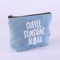 Eco-Friendly Organic Cotton Canvas Denim Travel Makeup Bag Pouch Custom Logo Printed Fashionable Characters Zipper Stylish