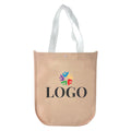Custom Eco-Friendly Reusable Zipper Tote Bag Hot Curved Corners Non-Woven Fabric PC Recycled Letter Pattern Laminated Shopping