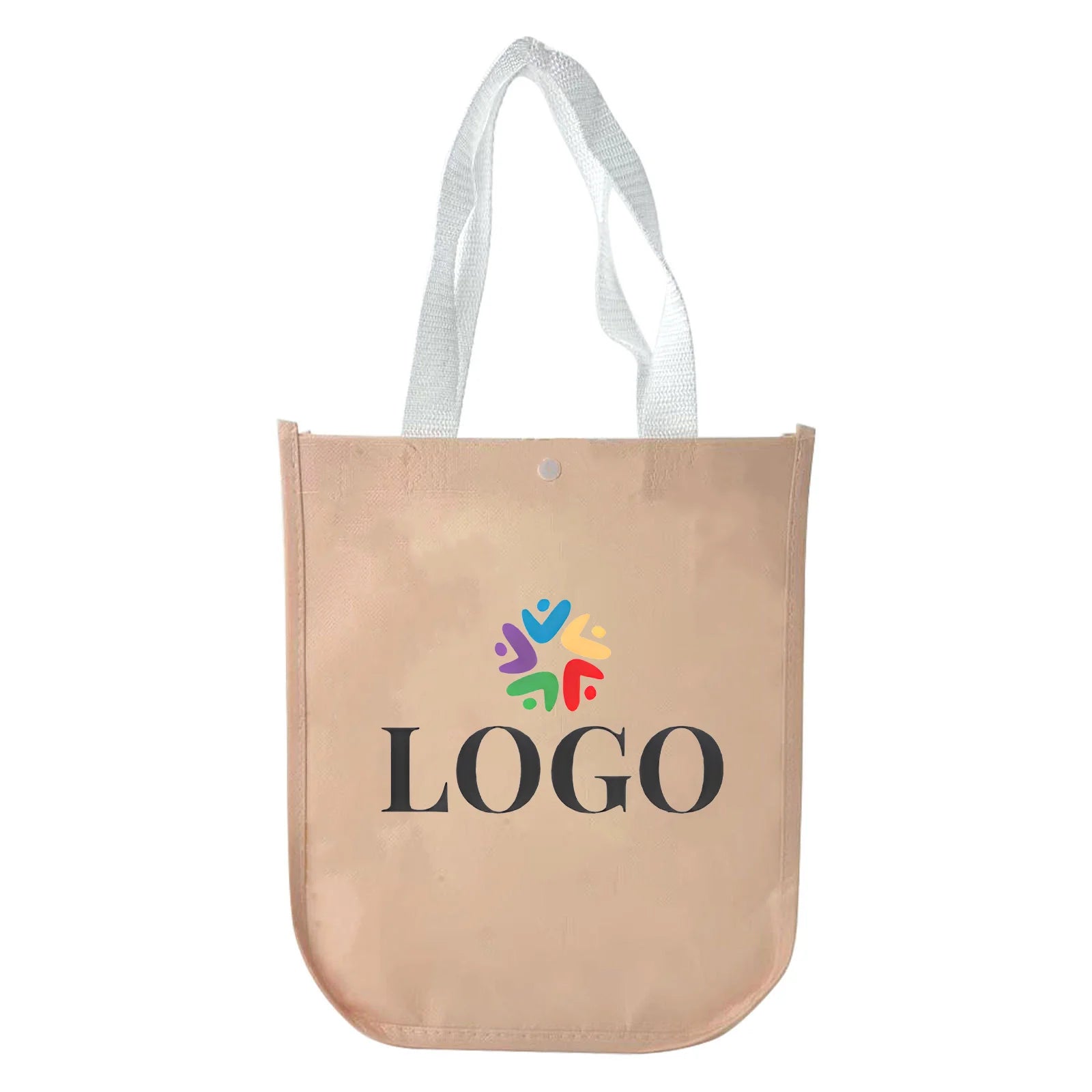 Custom Eco-Friendly Reusable Zipper Tote Bag Hot Curved Corners Non-Woven Fabric PC Recycled Letter Pattern Laminated Shopping
