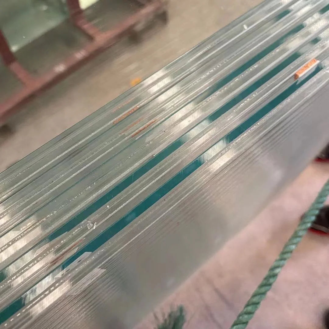 5+5mm Fluted Low Iron Tempered Laminated Glass Modern Industrial Bathroom Greenhouse Building Kitchen Solid Exterior Living Room