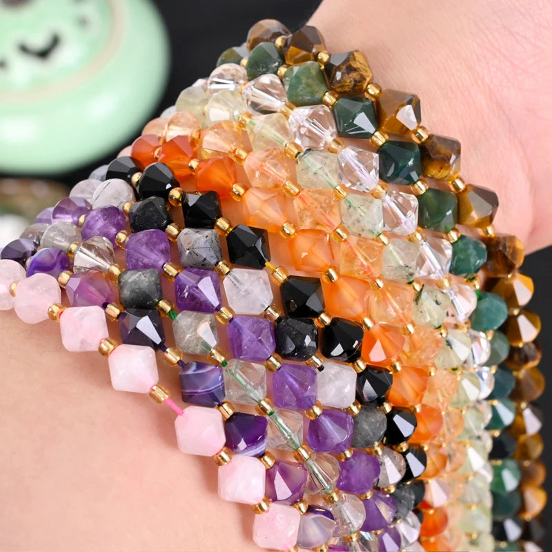 Factory Price 6-8mm GemstoneJewelry Natural Crystal Round DIY Stone Loose Beads for Jewelry Making