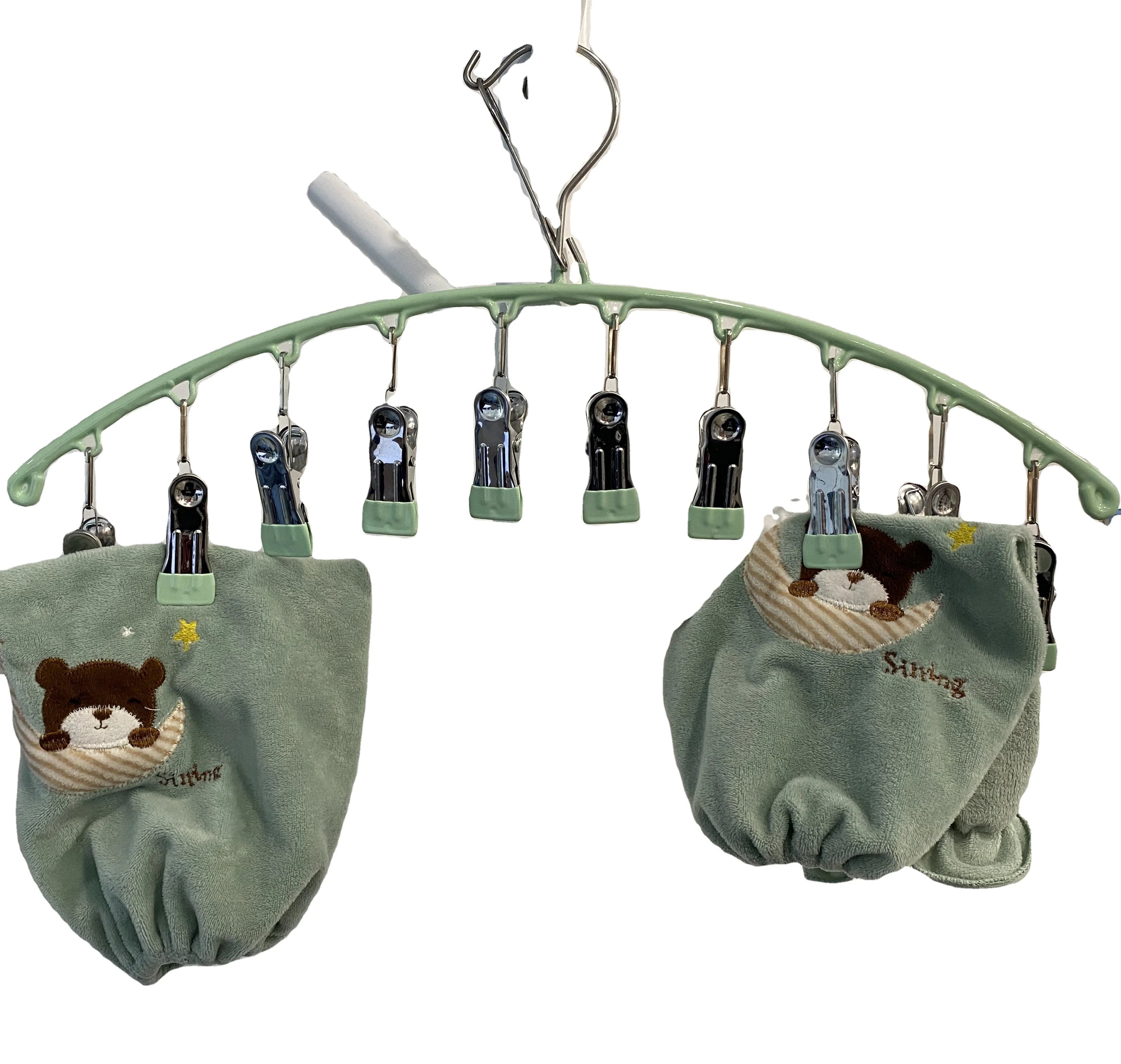 Fashion Easy 3 Pack Stainless Steel Living Room Laundry Drying Rack Multifunctional Five-Tier Clothes Towel Sock Hanger 10 Clips