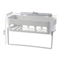 Various Size Wall Mounted Kitchen Spice Rack Plastic Kitchen Shelf with Paper Holder and Hooks