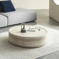 Cave Stone Tea Table Living Room Home High-end Artistic Sense Homestay Circular Marble Tea Table