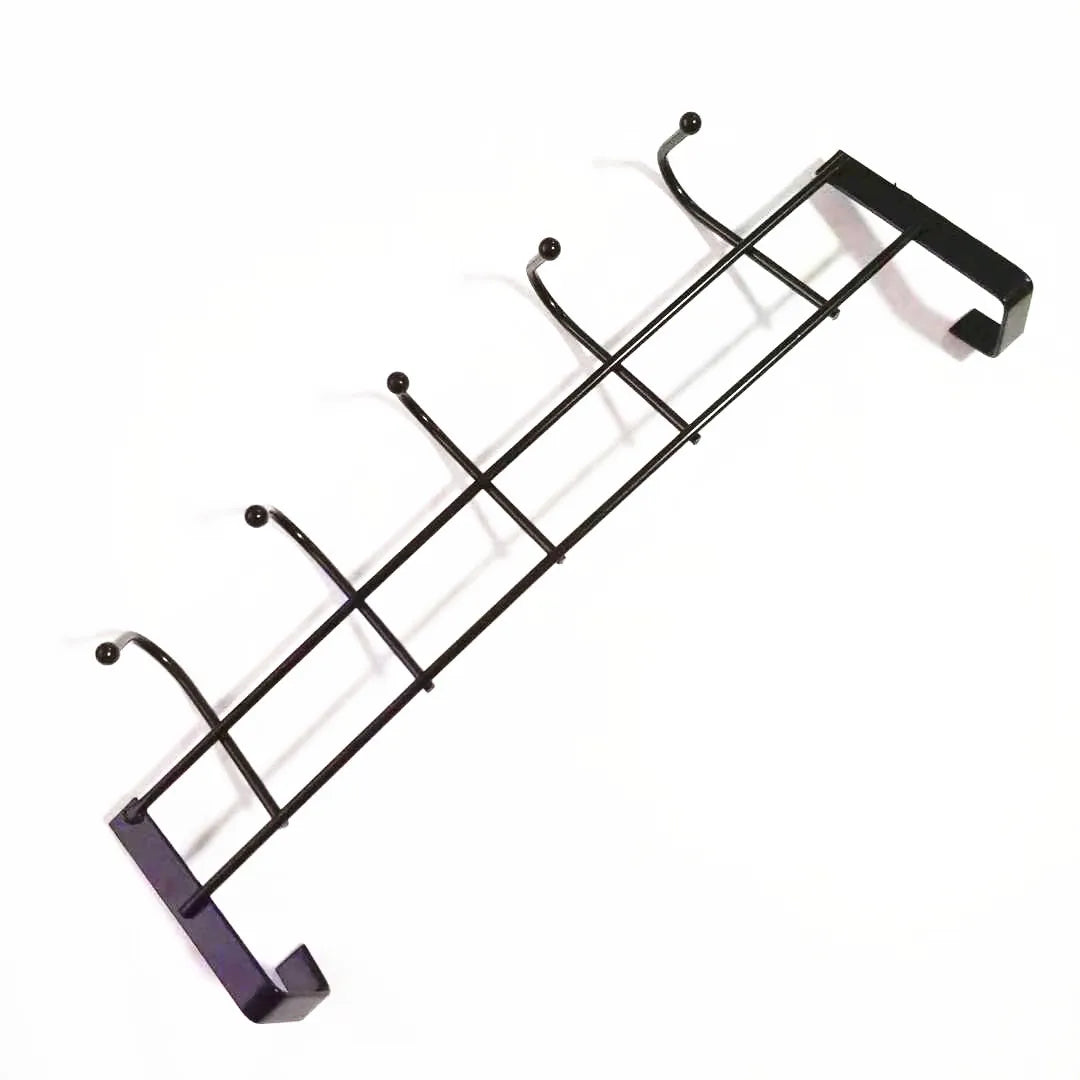 Hot Sale Kitchen Iron Art Non-marking Nail-free Hook Multi-row Cabinet Storage Hanger 5 Pcs Row Hook