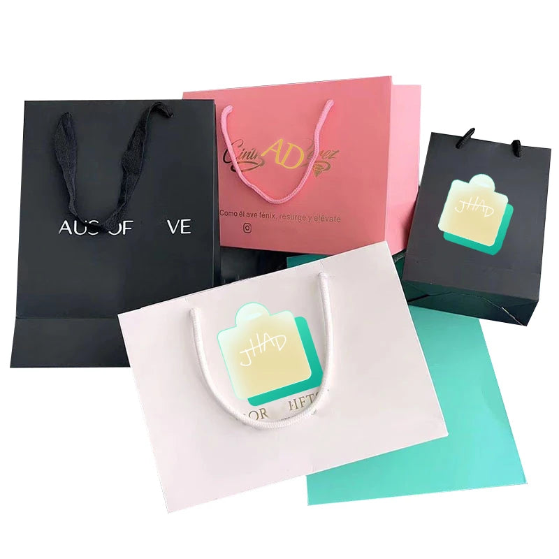 Custom Printed Gift Paper Shopping Bags  Bag Packaging with Handle Luxury Bags for Wedding/jewelry/cosmetic