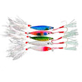 Gulang 7g10g15g20g Lead Fish Metal VIB Lure Hard Baits WIth Double Assist Hook and Feathered Jigging Fishing Lure