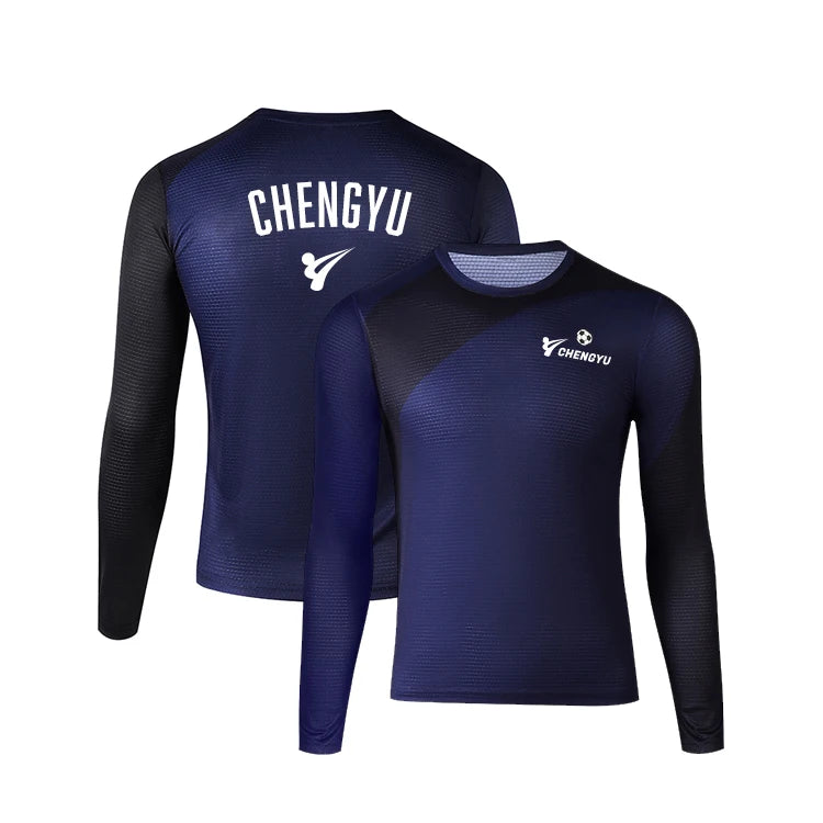 Custom Sublimation Soccer Jersey 100% Polyester Long Sleeve Mesh Football Jersey Custom Logo Number Breathable Soccer Uniform