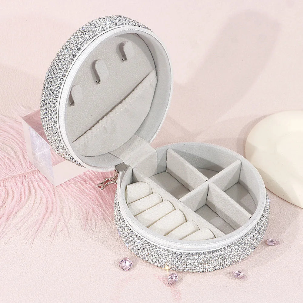Modern New Fashion White Pink Luxury Jewelry Storage Box Creative Elegant Design for Girls' Earrings and Necklace