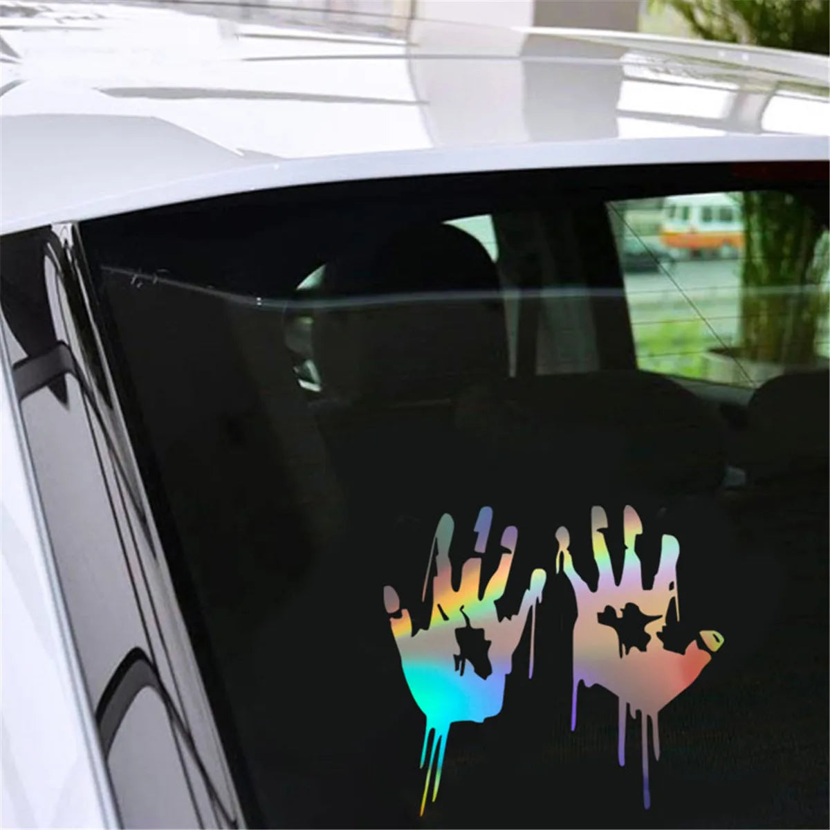 Bloody Palm Car Laser Sticker Vinyl Decal Car Truck Bumper Window Laptop Sticker Decor Gift Die Cut Decals Laptop Window Glass