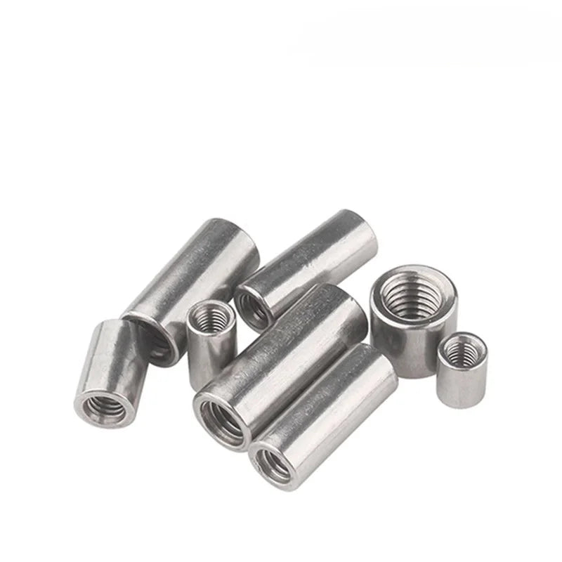 Stainless Steel Threaded Sleeve Nut with Female Thread Round Coupling Extension Nut Polished Finish for PCB Applications